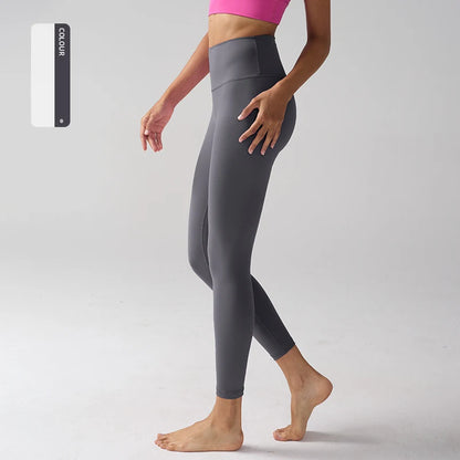 High Waist Naked Feeling Leggings for Women – Fitness Running Yoga Gym and Casual Workout Tight Pants - Dark Grey / XL