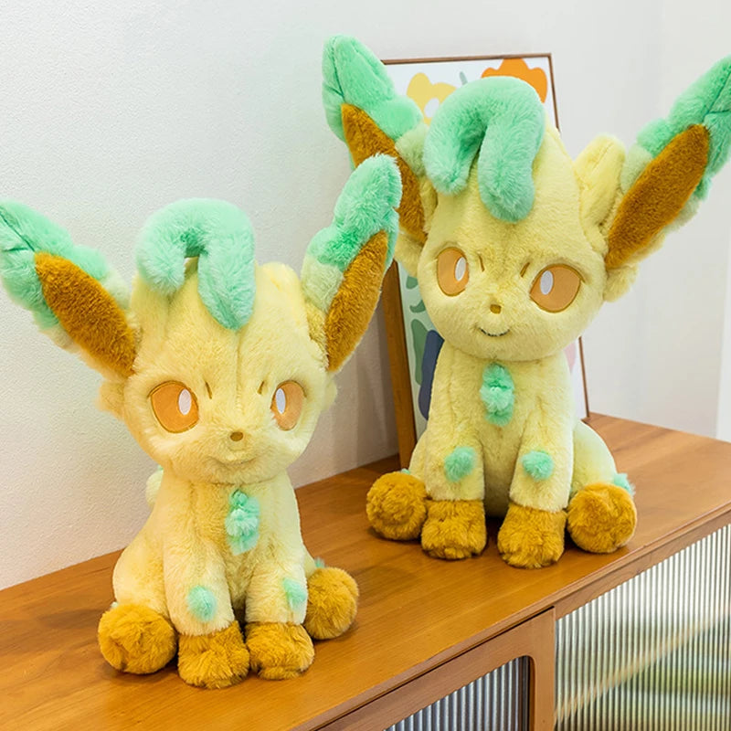 45/80cm Large Leafeon Pokemon Plush Toys Doll Cartoon Ornament Stuffed Plushie Kawaii Eevee Pillow Pokémon Gift for Children