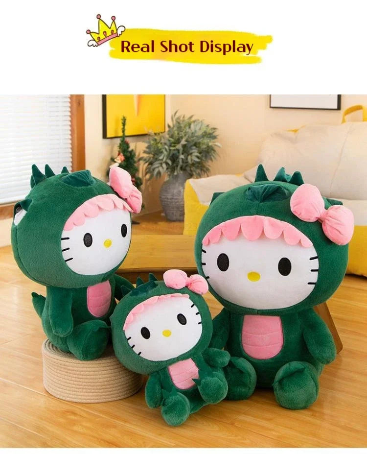 35cm Aoger Hello Kitty Cos Dinosaur Kawaii Cartoon Plush Doll Toys Soft Throw Pillow Back Cushion Girls Birthday Toyd Gifts