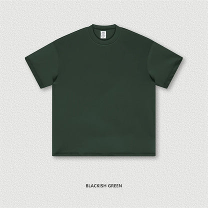 ZODF New 2025 Heavy Weight 305gsm Solid Cotton T Shirts For Men Unisex Summer Oversized Noshrink Basic T-Shirt Brand Tops HY0475