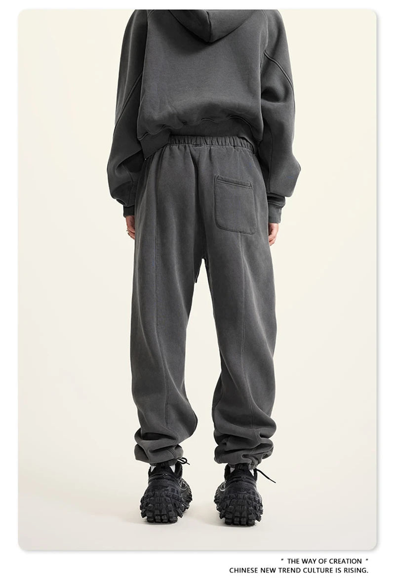 ZODF 2025 Autumn Winter Men’s Washed Fleece Sweatpants 355gsm Loose Retro Joggers Streetwear HY0653