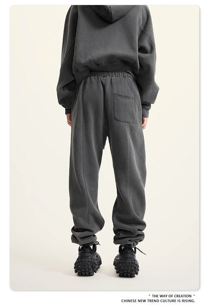 ZODF 2025 Autumn Winter Men’s Washed Fleece Sweatpants 355gsm Loose Retro Joggers Streetwear HY0653