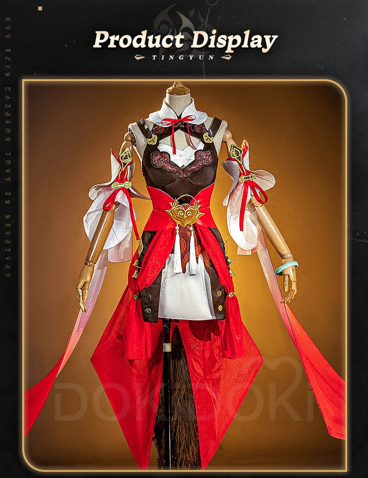 IN STOCK Tingyun Cosplay Game Honkai: Star Rail Cosplay【XS-2XL】DokiDoki-R Women Costume TingYun Shoes Wig Tail Cosplay Plus Size