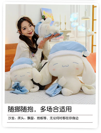 50CM Sanrio Sleeping Cartoon Anime Cinnamoroll Plushies Stuffed Animal Home Decoration Peluche Sleeping Pillow Holiday Gifts