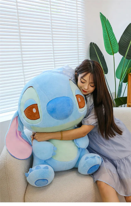 80cm Large Big Size Disney Stitch Sleeping Cute Anime Plush Stuffed Doll Room Plushies Pillow Ornaments Children's Holiday Gifts