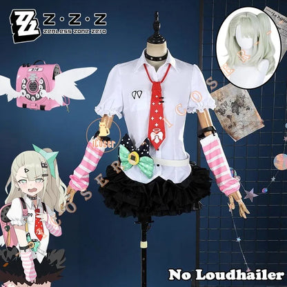 Chinatsu Remiel Cosplay Costume Wig Dress Zenless Zone Zero Uniform Headwear Angels of Delusion Halloween Party for Women Girls