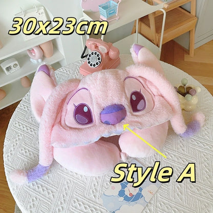 Cartoon Angel Travel Neck Pillow Car Neck Hooded Pillow U-Shaped Portable Blackout Nap Pillow Adjustable Traveling Neck Pillow