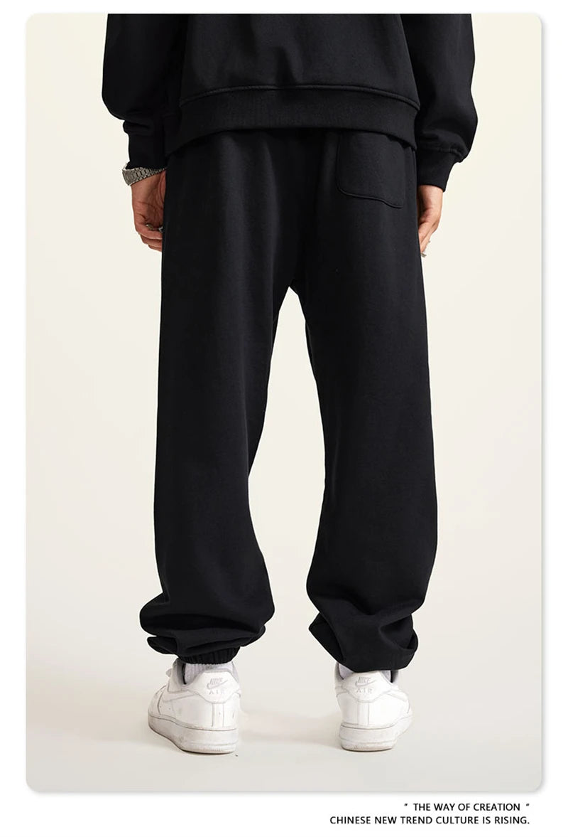 ZODF New Men Heavy Weight 440gsm Solid Sweatpants Unisex Loose Basic Casual Comfortable Sport Pants Joggers Streetwears HY0628