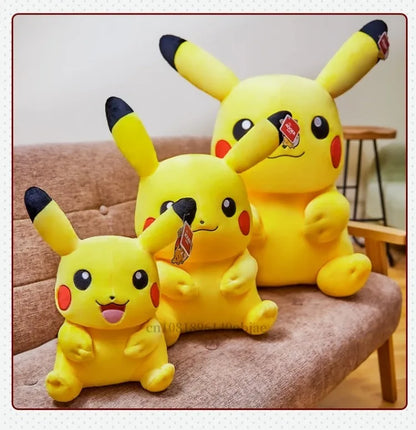 30/40/50/60CM Pokemon Smiling Pikachu Plushies Cartoon Anime Stuffed Kawaii Ornament Comfortable Soft Doll Children Toy Gift