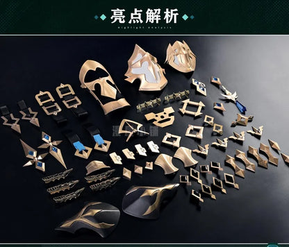 Genshin Impact Varka Cosplay Costume Wig Uniform Knights of Favonius Mondstadt Halloween Party Women Men Girls Role Play Props