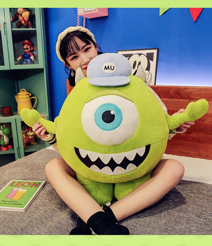 40/60CM Big Size Mike Wazowski Disney Anime Plush Stuffed Doll Kawaii Room Decoration Plushies Pillow Ornaments Holiday Gifts