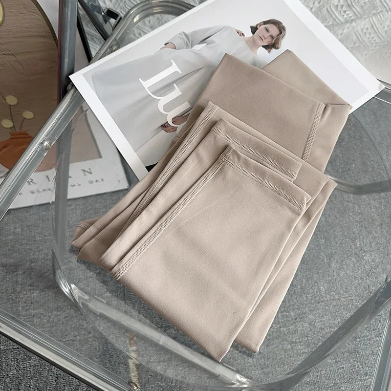 Women High Waist Seamless Breathable Yoga Pants Naked Feeling Leggings for Gym Running Cycling - Style9Milk Coffee / S