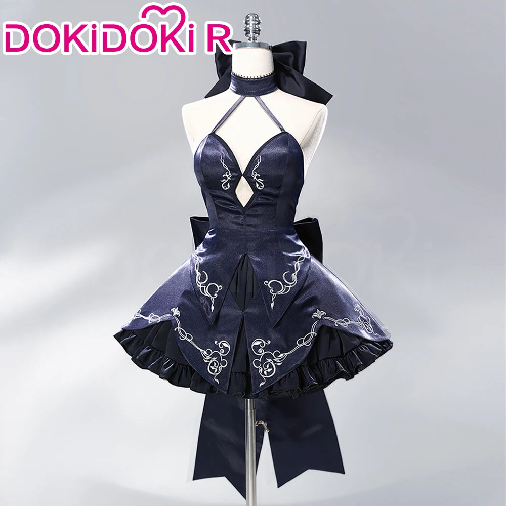 Saber Artoria Pendragon Cosplay Costume Game Fate/stay Night DokiDoki-R Women Black Saber Dress