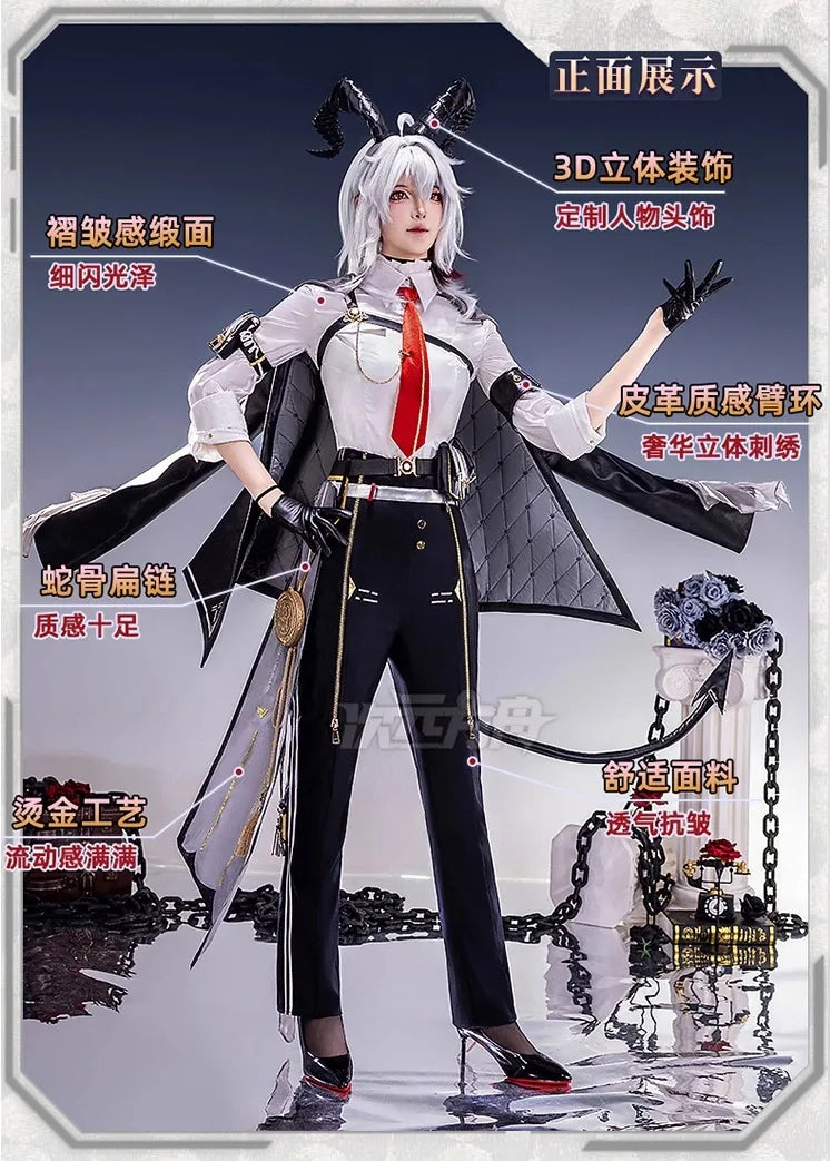 iCoser Wuthering Waves Zani Cosplay Costume Wig Uniform Headwear Tail Earrings Rinascita Halloween Party for Women Carnival Prop