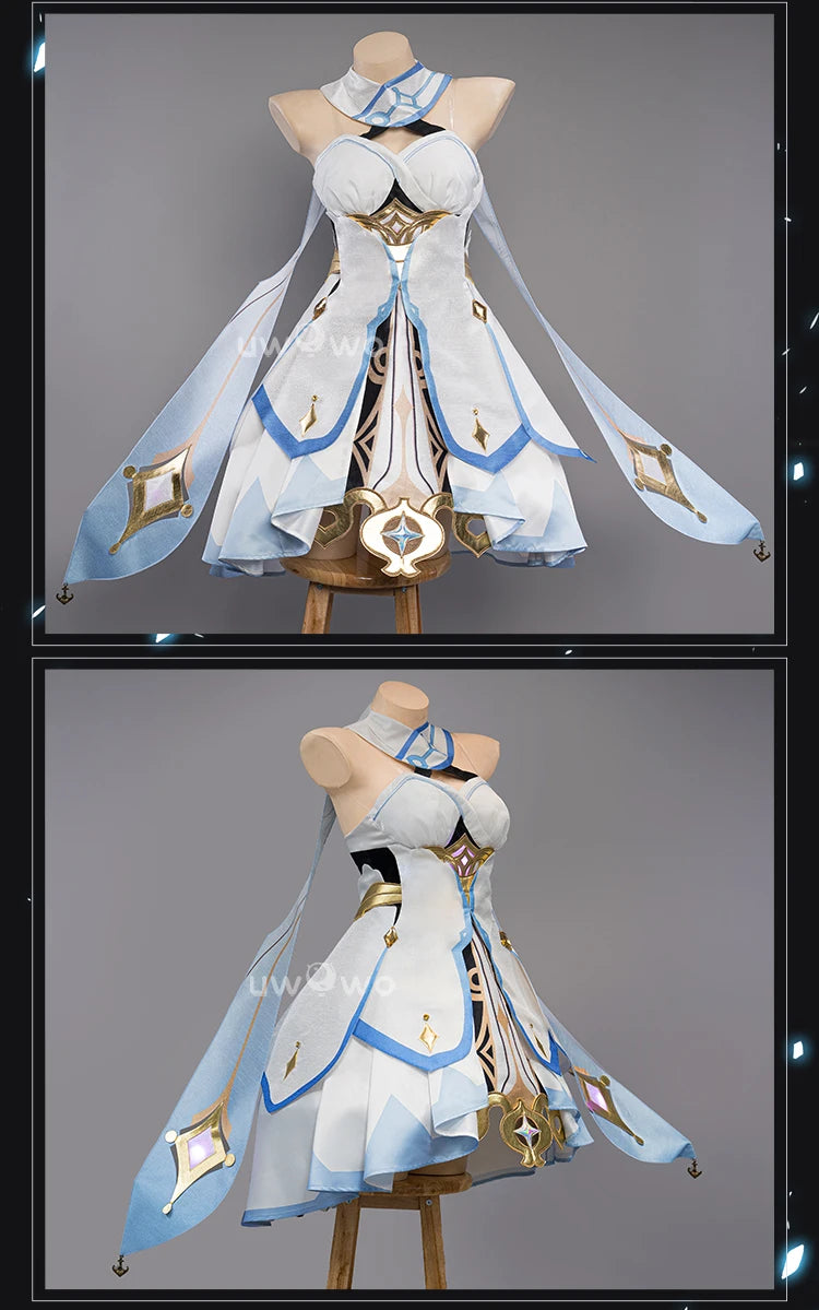 LAST BATCH UWOWO Traveler Lumine Cosplay Costume Game Genshin Impact Female Lumine Dress Full Set Oufits with Shinning Lights