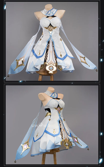 LAST BATCH UWOWO Traveler Lumine Cosplay Costume Game Genshin Impact Female Lumine Dress Full Set Oufits with Shinning Lights