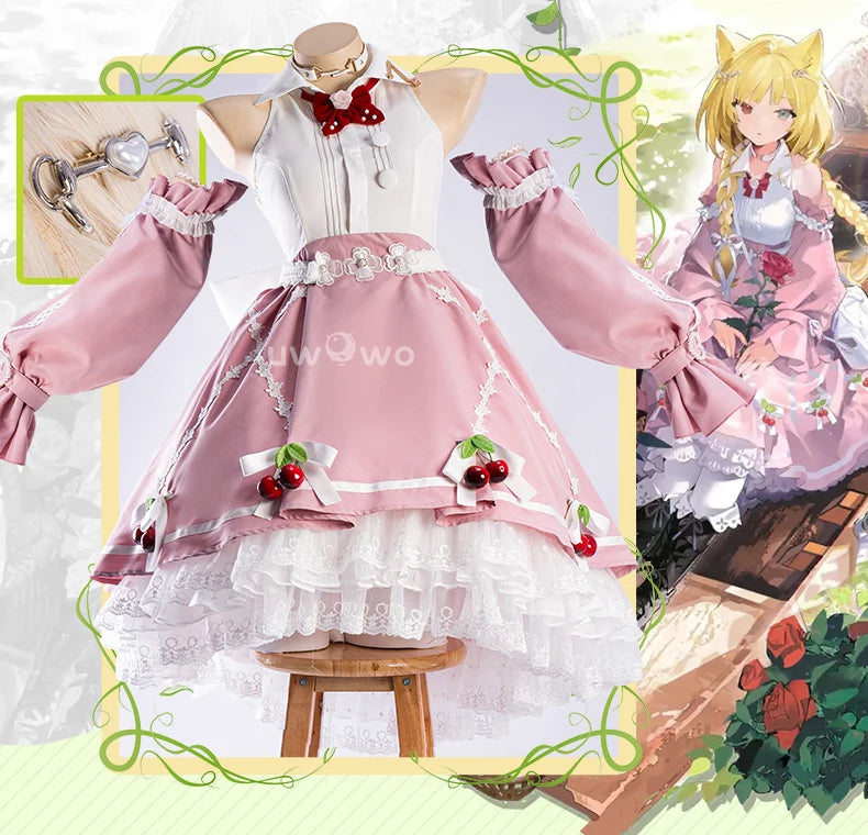 IN STOCK UWOWO Game Arknights Nightmare The Ferry Girl Cosplay Costume Pink Dress Halloween Costume