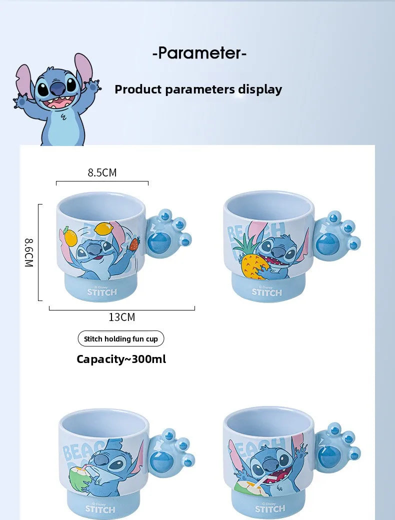 Disney Stitch Mug Office Coffee Cup Stackable Ceramics Mugs High Value Couple Water Cups Student Hot Water Cup Festival Gift