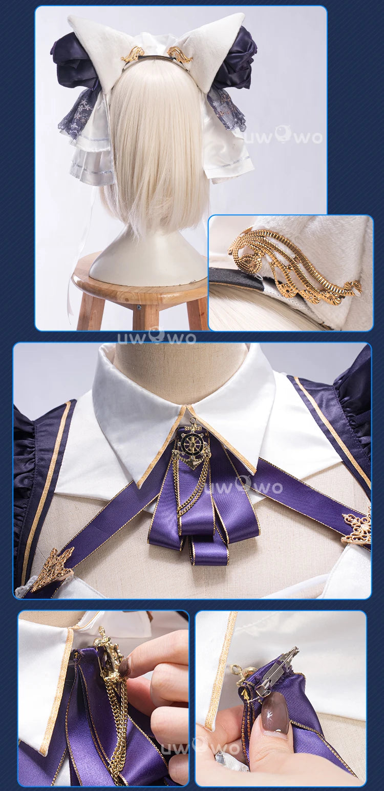 IN STOCK UWOWO Cheshire Cosplay Game Azurr Lanee Cheshire Default Cosplay Costume New outfit Halloween Costume