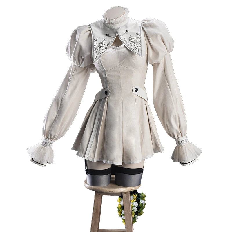 LAST BATCH UWOWO Game 2B Collab White Cosplay Costume Maid Dress Halloween Costume