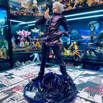 25CM Anime Jujutsu Kaisen Satoru Gojo Figure UNO Unlimited Space Fighting Posture Model Toy Gift Collection Action Figure PVC