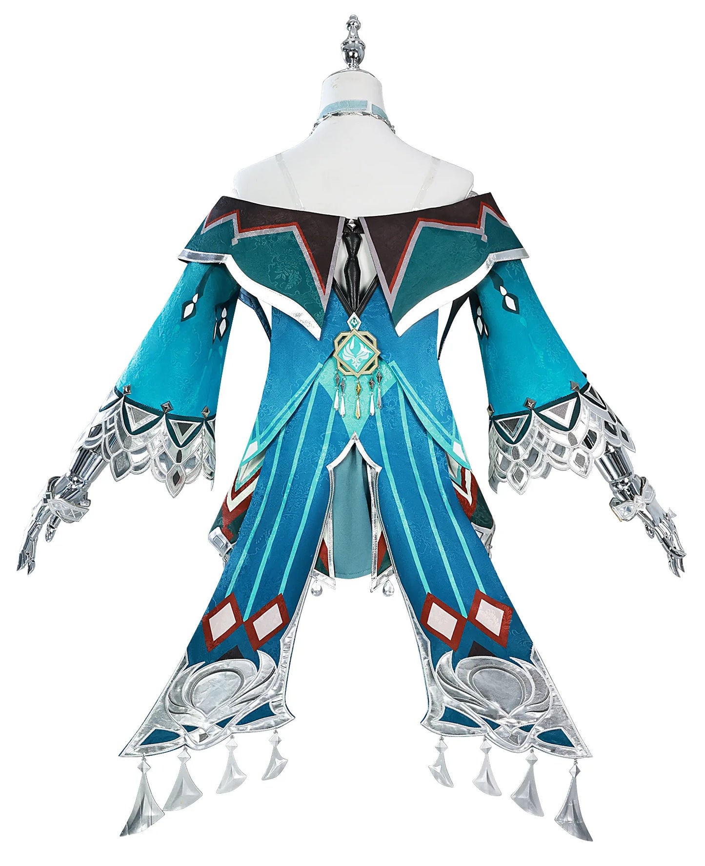 Lan Yan Cosplay Costume Wig Dress Genshin Impact Headwear Liyue Spring Woven From Jade Halloween Party for Women Girls Accessory