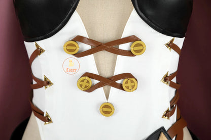 Genshin Impact Jahoda Cosplay Costume Wig Uniform Cloak Hat Glasses Headwear Outfit Halloween Party for Women Girls Props iCoser