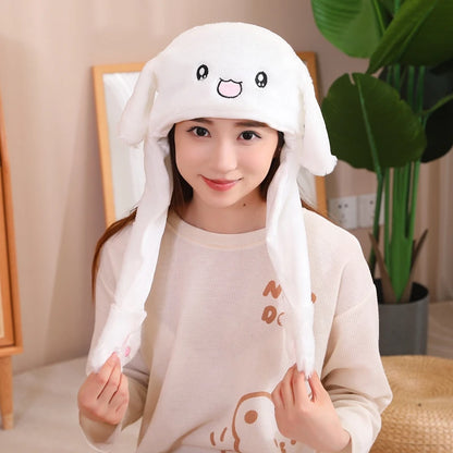 Plush Hat With Movable Ears Stitch My Melody Kuromi Cinnamoroll Kawaii Plush Little Hat Gifts For Children
