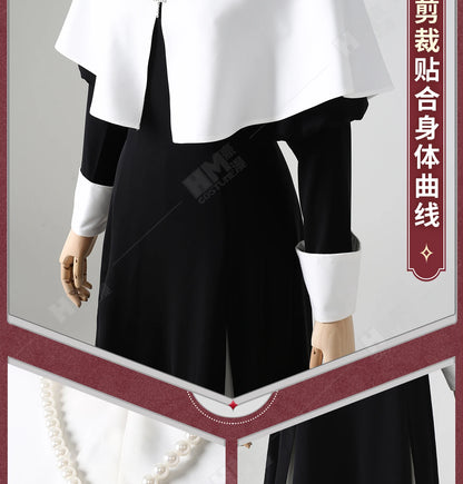 Anime My Dress-Up Darling Marin Kitagawa Cosplay Costume Nun Dress Uniform Hat Necklace Season 2 Halloween Party for Women Girls