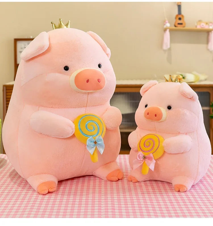 New 30cm Crown Stick Pig Doll Dwen Dwen Pig Plush Toy Children's Doll Cloth Doll Indoor Decoration Children's Gift