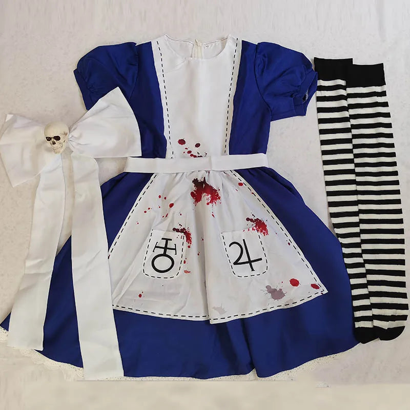 HOMCHEE Trends Alice Cosplay Costume Adult Cotton Polyester