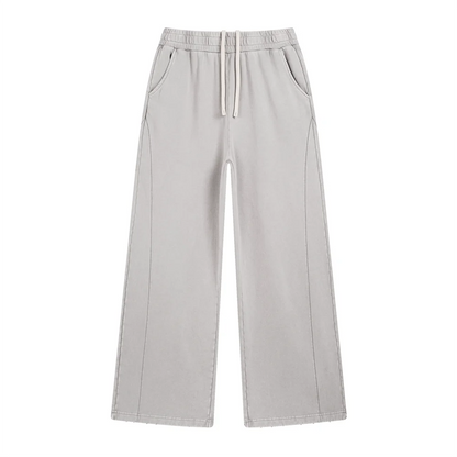 ZODF Retro 2025 Autumn Men 380gsm Washed Cotton Pants Unisex Patchwork Distressed Heavyweight Loose Solid Terry Trousers HY1071