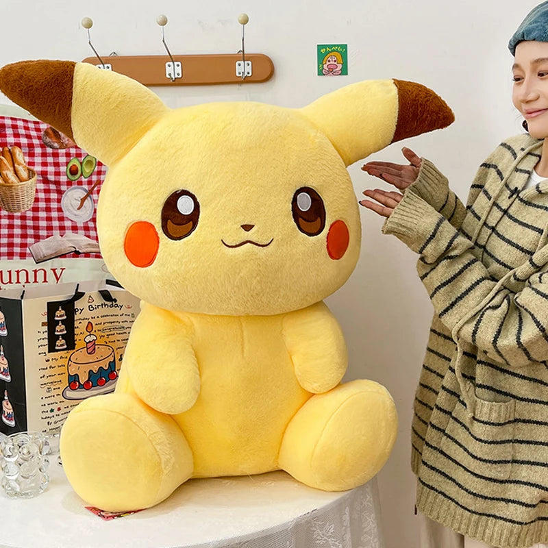 40/80cm Large Pikachu Pokemon Plush Toys Cartoon Doll Cute Ornament Stuffed Plushie Pikachued Pillow Pokémon Gift for Children