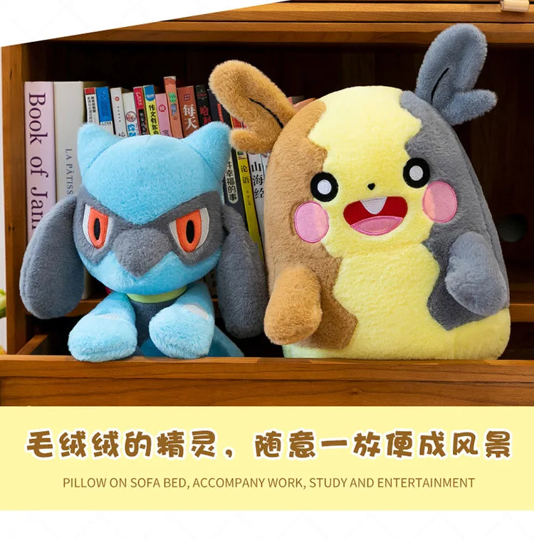 40CM Big Size Pokemon Plushies Lucario Peluche Cartoon Anime Kawaii Stuffed Comfortable Soft Doll Stuffed Ornament Gift