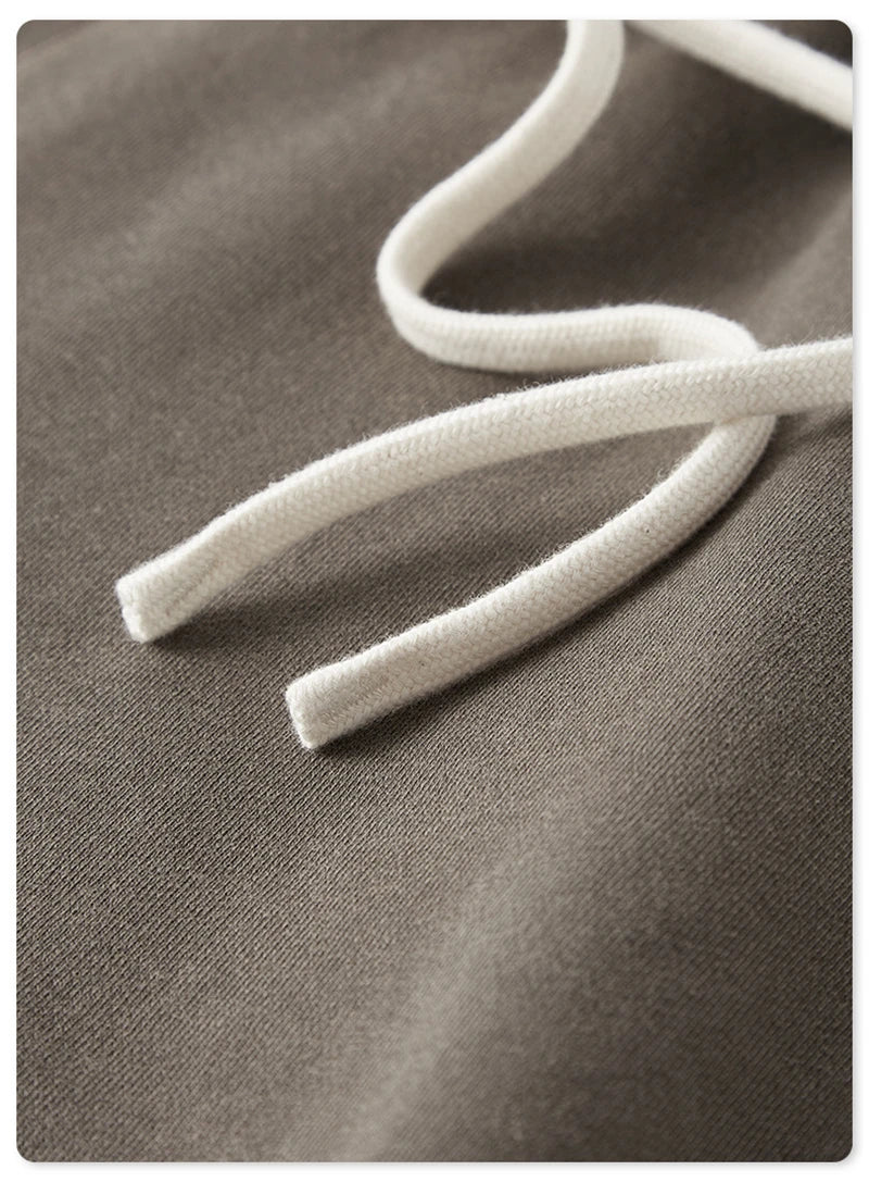 ZODF New Summer Men Retro Washed Shorts Unisex Drawstring Loose Edge 420gsm Solid Knee Length Cotton Pants Streetwears HY0589