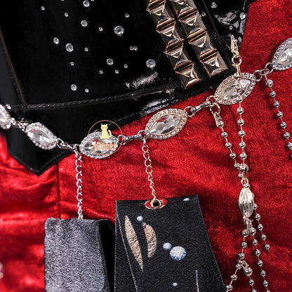 Love and Deepspace MC Cosplay Costume Midnight Waltz Red Dress Heroines New Skin Outfit Sylus Halloween Party for Women Girls