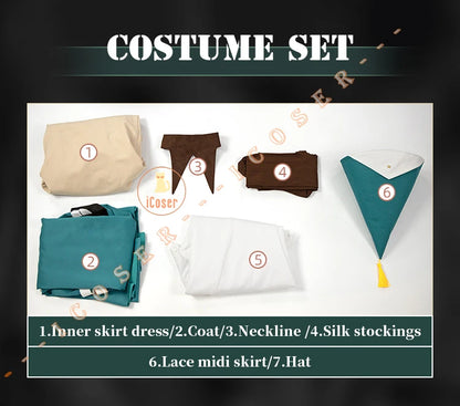 Anime Witch Hat Atelier	Coco Richeh Cosplay Costume Hat Tetia Qifrey's Atelier Apprentice Robes Halloween Party for Women Girls