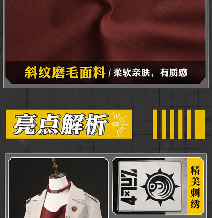 Anime Gachiakuta Enjin Cosplay Costume Wig Uniform Embroidery Earrings Badge Akuta Cleaners Halloween Party Women Men Role Play