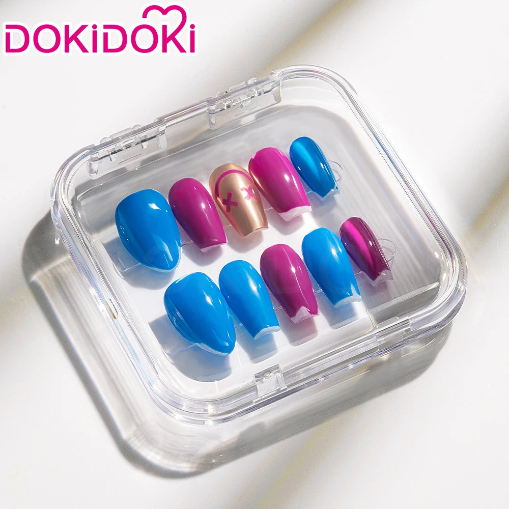 IN STOCK Jinxx Wig Game DokiDoki-R Women 38cm Hair Jinxx Cosplay Mask Tattoo Necklace Nails Bun Wig Luminous Ball Free Cap