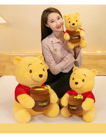 35-55cm Anime Honey Jar Winnie The Pooh Soft Plush Toys Pooh Bear Stuffed Animal Dolls Children Kids Kawaii Birthday Gift
