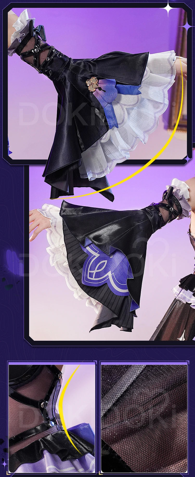 IN STOCK The Herta Cosplay Costume Game Honkai: Star Rail DokiDoki-SR HSR Women Cosplay The Herta Halloween Costume Wig