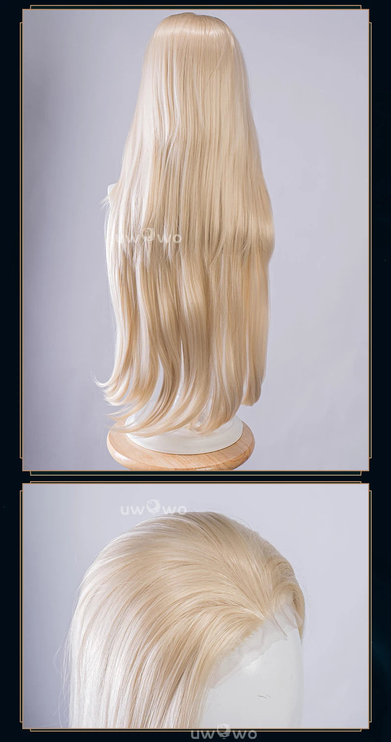 UWOWO Evelynn Wig Game  League of Legends/LOL Coven Evelynn Cosplay Wig Lace wig Lace hair Long Hair Yellow Hair 90CM New Style