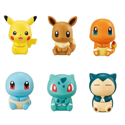 1Set/6pcs Gashapon Toys Pikachu Espeon Charmander Eevee Snorlax Jolteon Flareon Cute Figure Clip Action Figure Toys 3cm