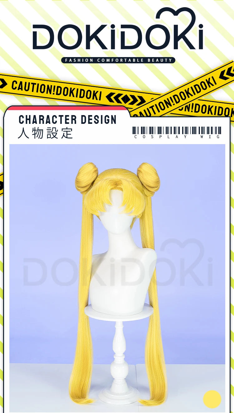 IN STOCK Chibii Usaa Tsukinoo Usagii Kinoo Makotoo Kaiouu Michiruu Wig Anime DokiDoki Cute Ponytail Hair Free Cap