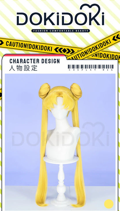 IN STOCK Chibii Usaa Tsukinoo Usagii Kinoo Makotoo Kaiouu Michiruu Wig Anime DokiDoki Cute Ponytail Hair Free Cap