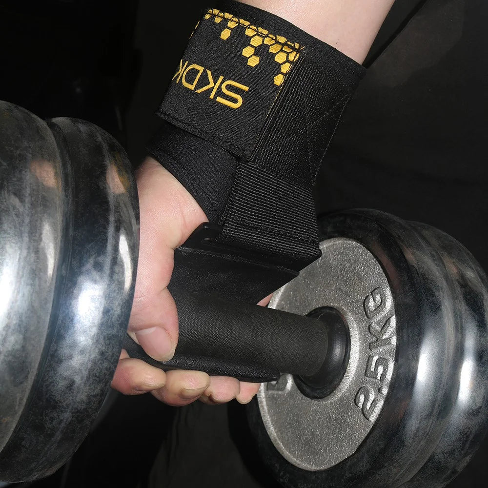 The Codex Weight Lifting Hook Grips with Hand-Bar Wrist Straps Heavy Duty Gym Workout Powerlifting Pull-Up Fitness