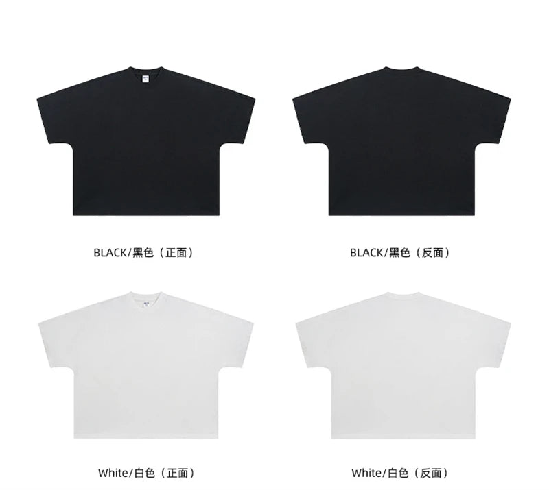ZODF Trendy 2025 Summer Men’s 275gsm Cotton Seamless Oversized O-Neck Casual T-Shirt HY1030