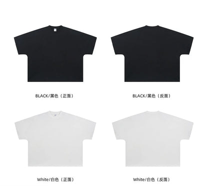 ZODF Trendy 2025 Summer Men’s 275gsm Cotton Seamless Oversized O-Neck Casual T-Shirt HY1030