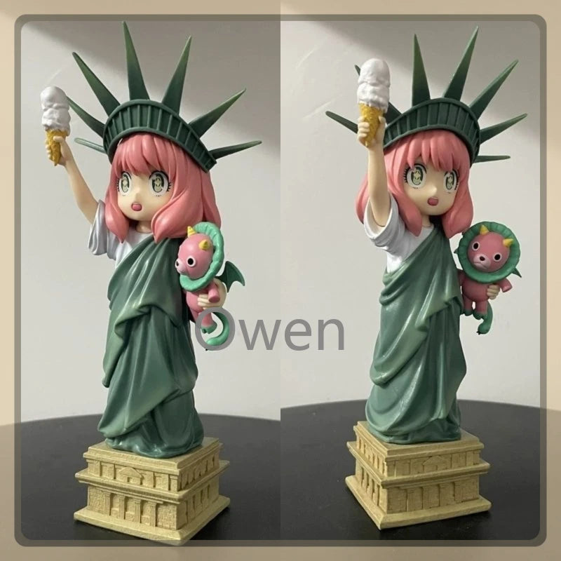 Anime Spy×Family Action Figures Anya Forger Cute Statue de la liberté figurine Model Toys PVC Collectible Ornament Birthday Gift