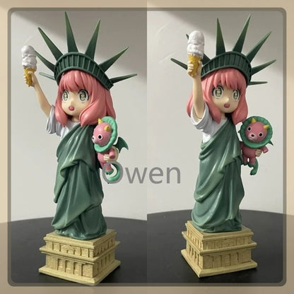 Anime Spy×Family Action Figures Anya Forger Cute Statue de la liberté figurine Model Toys PVC Collectible Ornament Birthday Gift